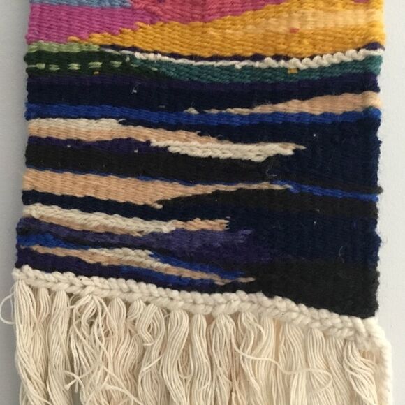 OOAK handmade woven wall hanging tapestry “Sunset”. A0003 - Picture 8 of 9